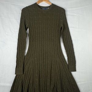 Ralph Lauren Dark Green Cable Knit Dress